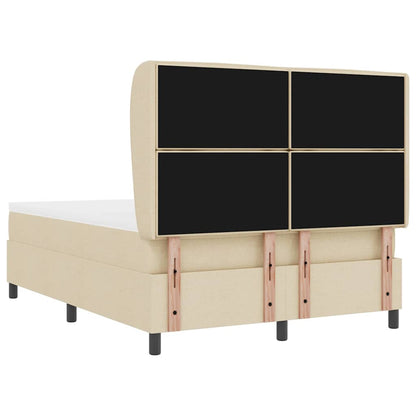 Letto a molle con materasso Crema 140 x 200 cm Tessuto | homemem39