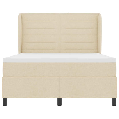 Letto a molle con materasso Crema 140 x 200 cm Tessuto | homemem39
