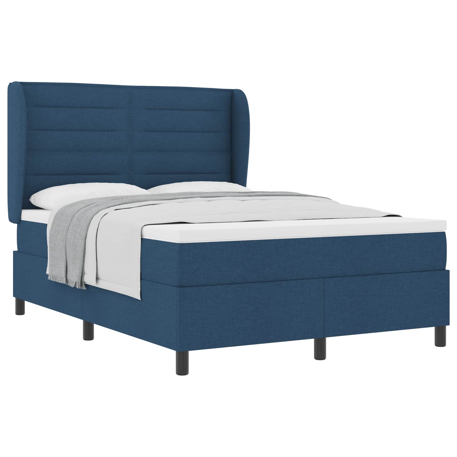 Letto a molle con materasso Blu 140 x 200 cm Tessuto | homemem39