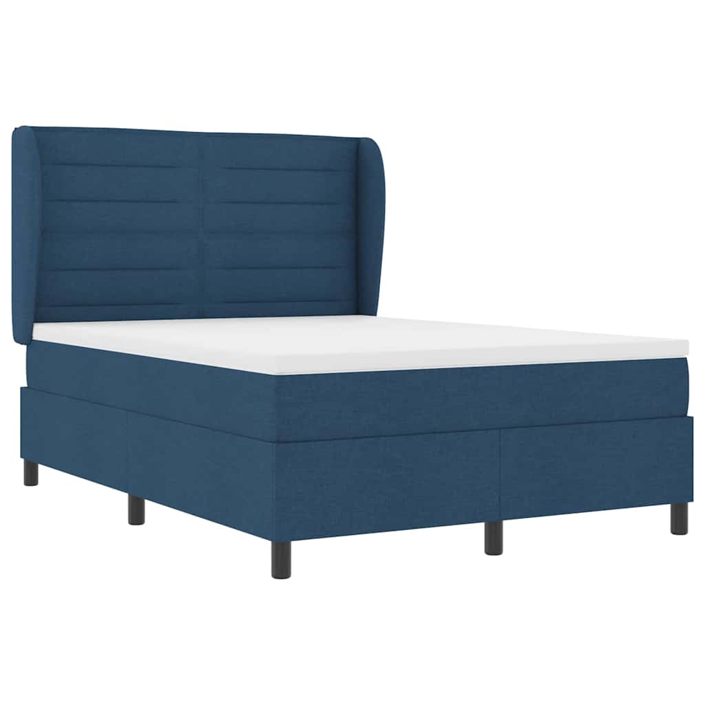 Letto a molle con materasso Blu 140 x 200 cm Tessuto | homemem39