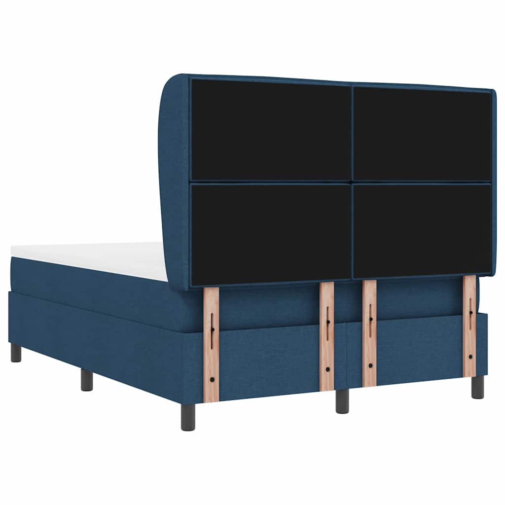 Letto a molle con materasso Blu 140 x 200 cm Tessuto