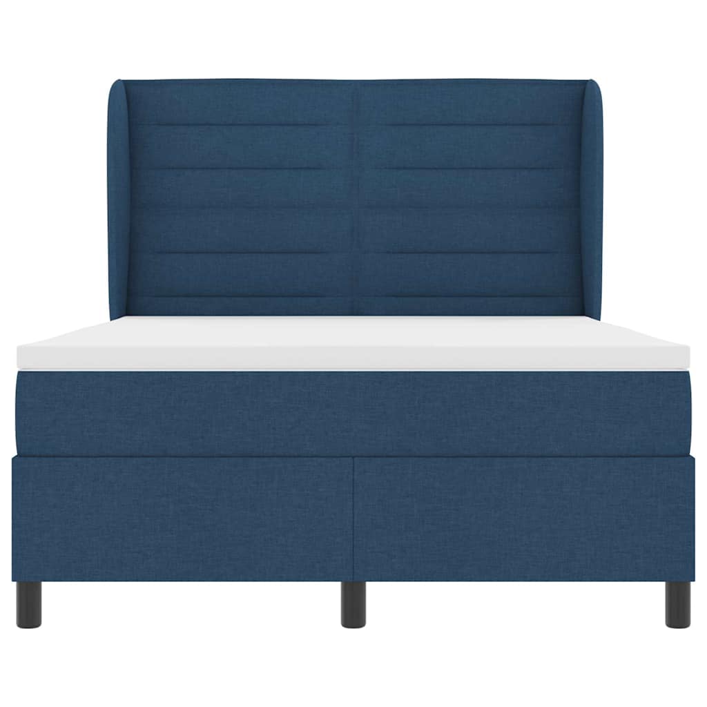 Letto a molle con materasso Blu 140 x 200 cm Tessuto | homemem39