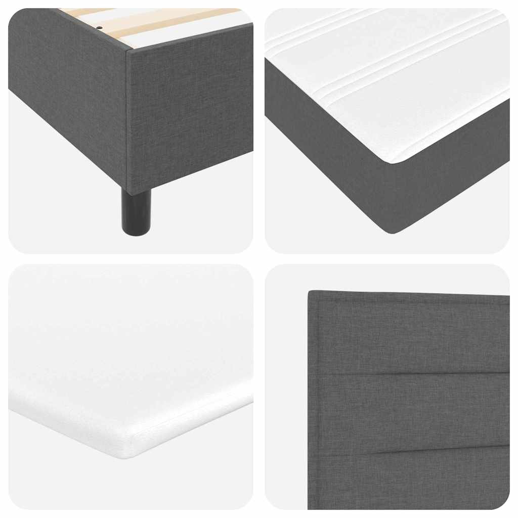 Letto a molle con materasso Grigio scuro 160 x 200 cm Tessuto | homemem39