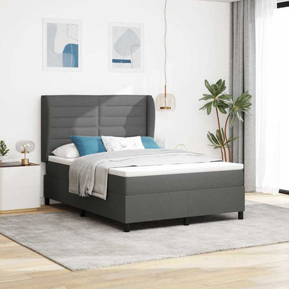 Letto a molle con materasso Grigio scuro 160 x 200 cm Tessuto