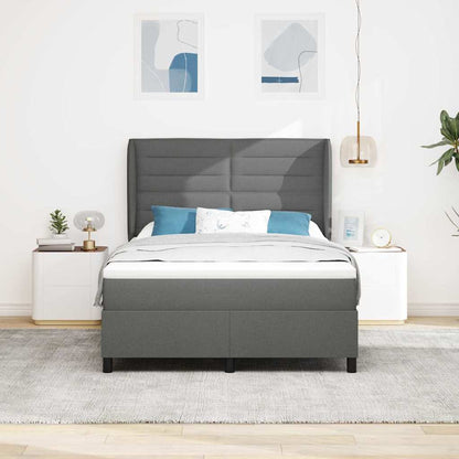 Letto a molle con materasso Grigio scuro 160 x 200 cm Tessuto | homemem39