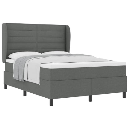 Letto a molle con materasso Grigio scuro 160 x 200 cm Tessuto
