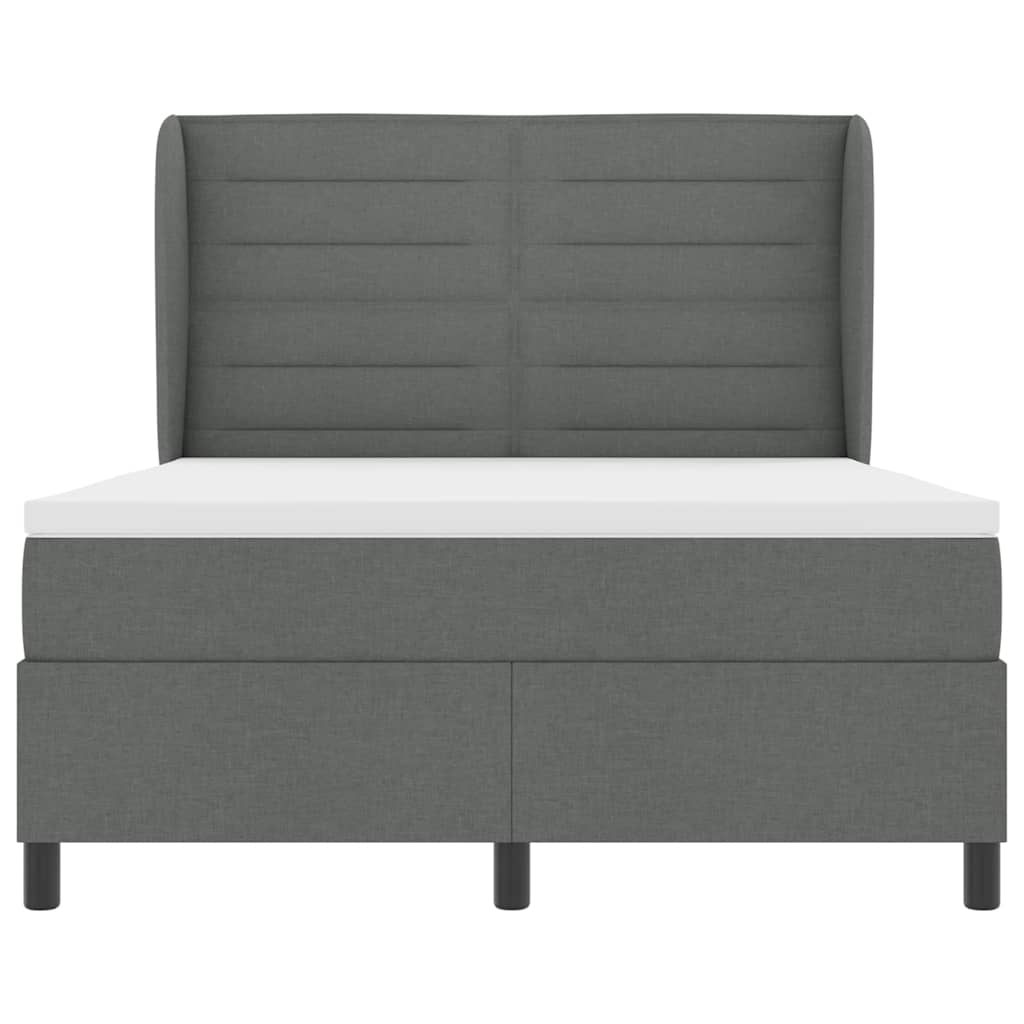 Letto a molle con materasso Grigio scuro 160 x 200 cm Tessuto | homemem39