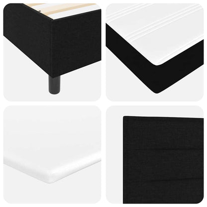 Letto a molle con materasso Nero 160 x 200 cm Tessuto | homemem39