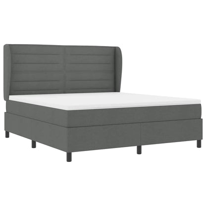 Letto a molle con materasso Grigio scuro 180 x 200 cm Tessuto