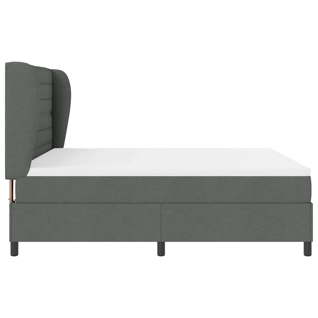 Letto a molle con materasso Grigio scuro 180 x 200 cm Tessuto