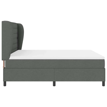 Letto a molle con materasso Grigio scuro 180 x 200 cm Tessuto