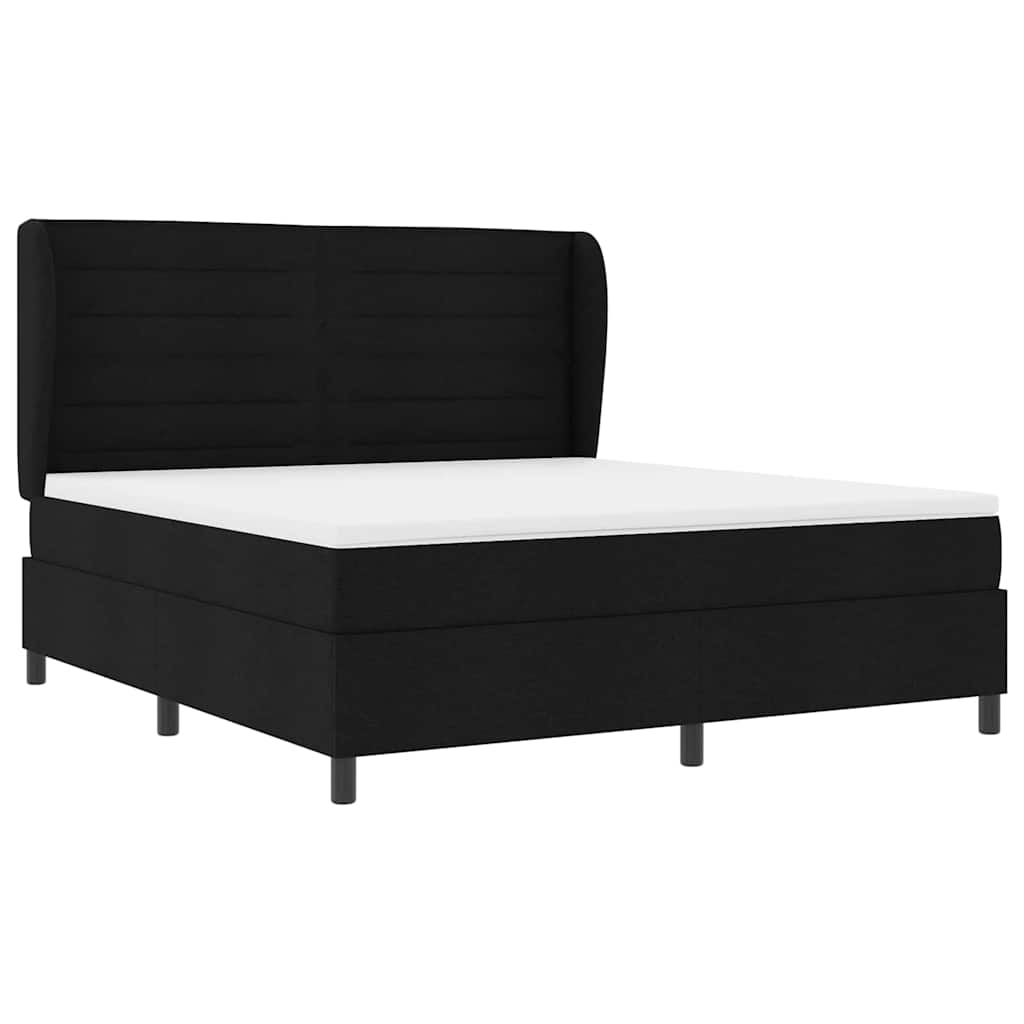 Letto a molle con materasso Nero 180 x 200 cm Tessuto | homemem39