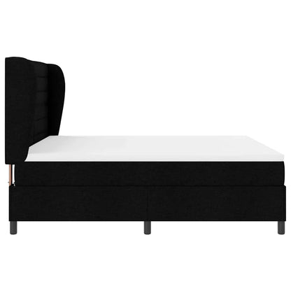 Letto a molle con materasso Nero 180 x 200 cm Tessuto