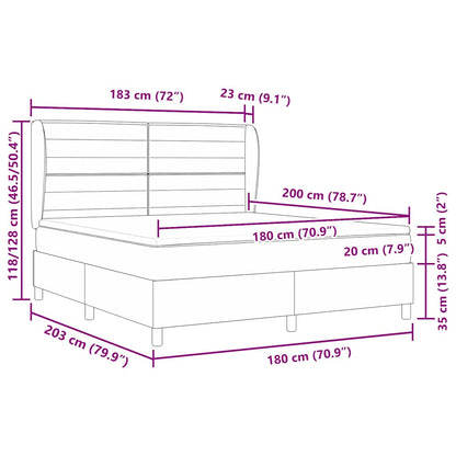 Letto a molle con materasso Nero 180 x 200 cm Tessuto