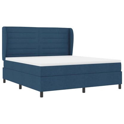 Letto a molle con materasso Blu 180 x 200 cm Tessuto