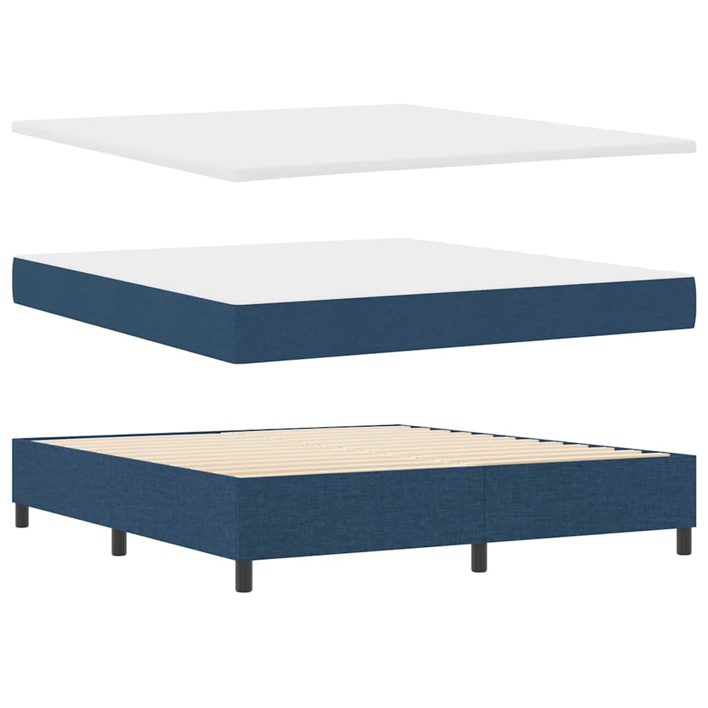 Letto a molle con materasso Blu 180 x 200 cm Tessuto