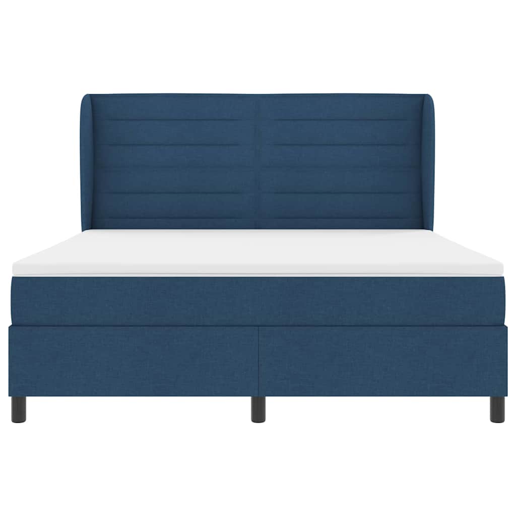 Letto a molle con materasso Blu 180 x 200 cm Tessuto