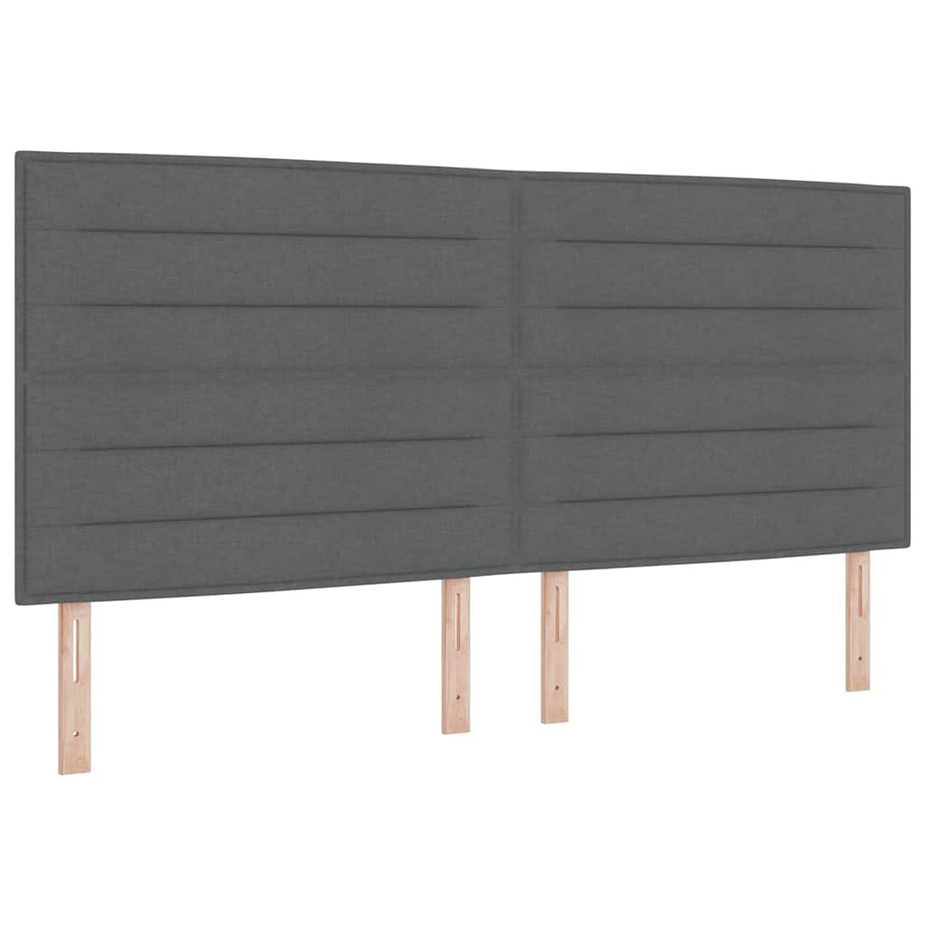 Letto a molle con materasso Grigio scuro 200 x 200 cm Tessuto