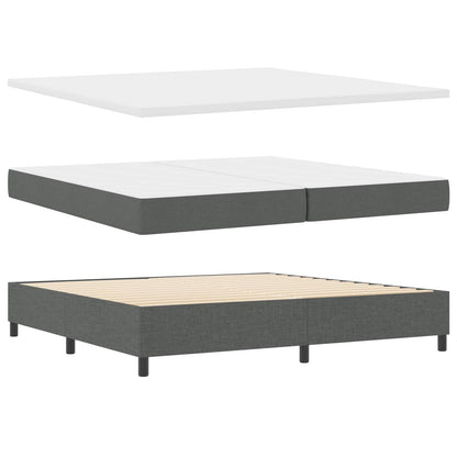 Letto a molle con materasso Grigio scuro 200 x 200 cm Tessuto