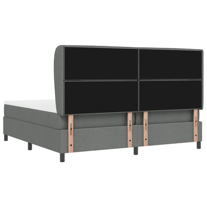 Letto a molle con materasso Grigio scuro 200 x 200 cm Tessuto | homemem39