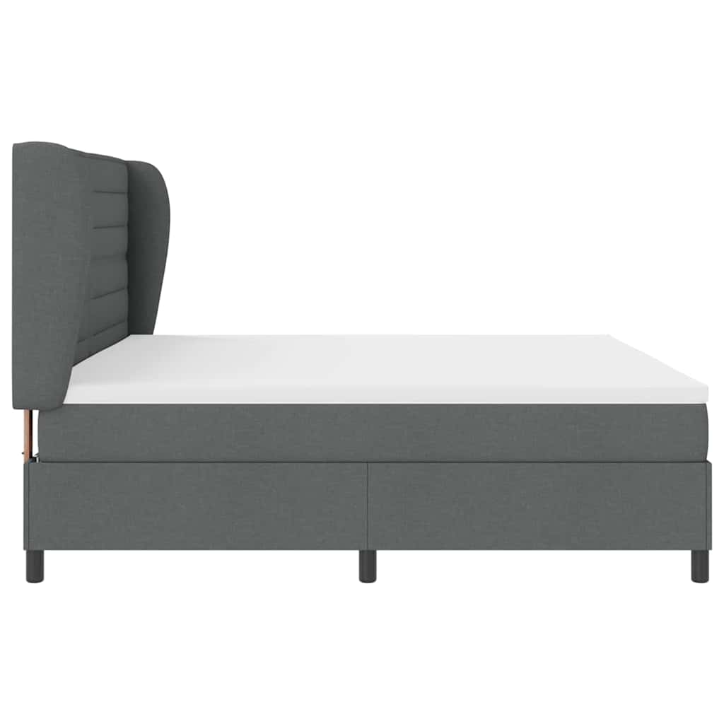 Letto a molle con materasso Grigio scuro 200 x 200 cm Tessuto