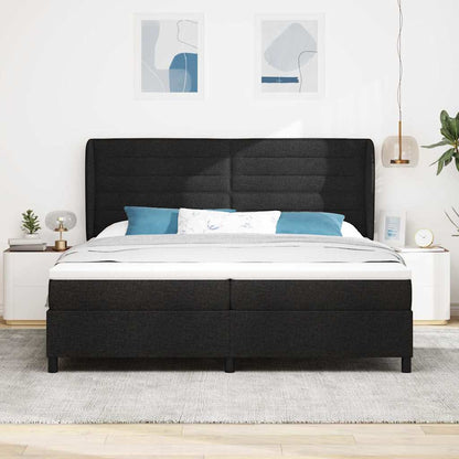 Letto a molle con materasso Nero 200 x 200 cm Tessuto | homemem39