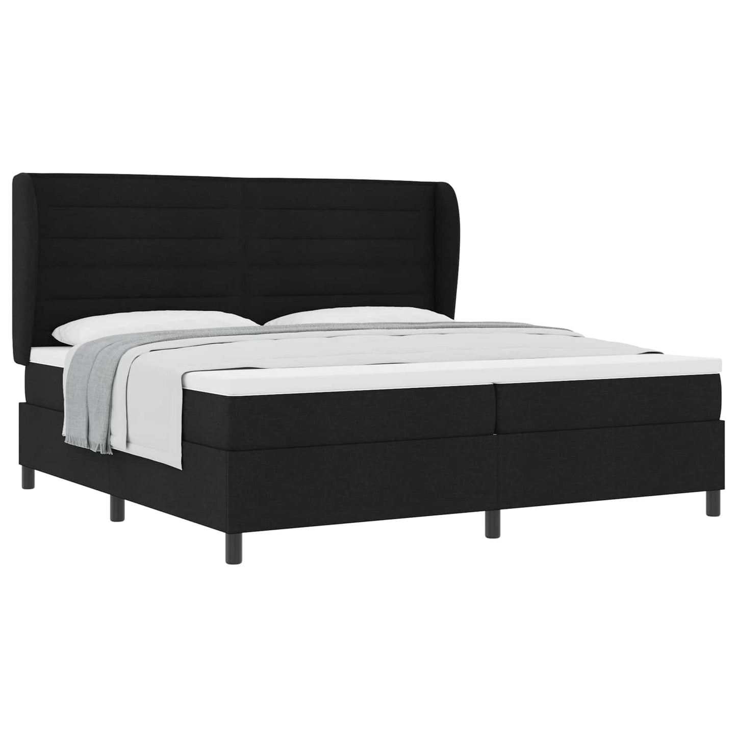 Letto a molle con materasso Nero 200 x 200 cm Tessuto | homemem39