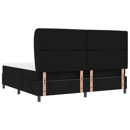 Letto a molle con materasso Nero 200 x 200 cm Tessuto