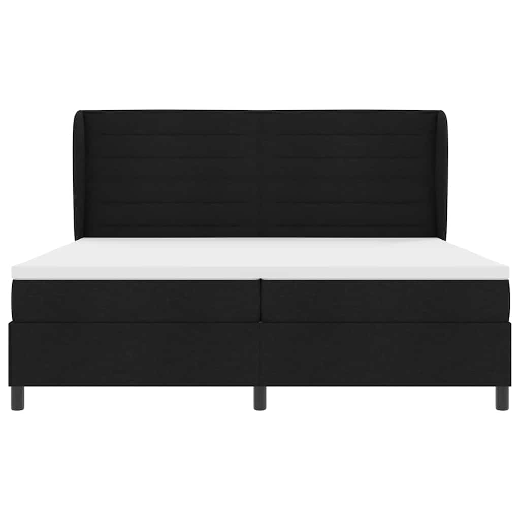 Letto a molle con materasso Nero 200 x 200 cm Tessuto