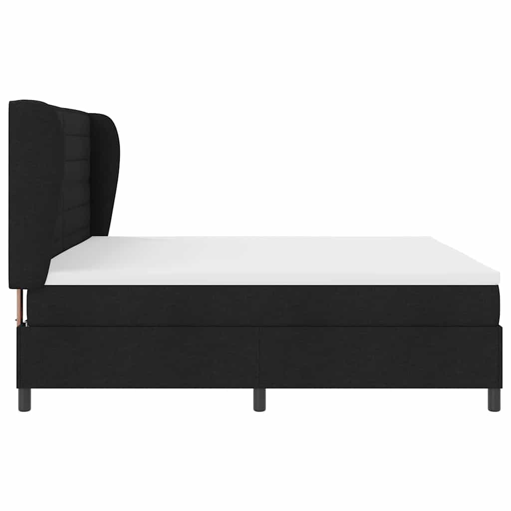 Letto a molle con materasso Nero 200 x 200 cm Tessuto | homemem39
