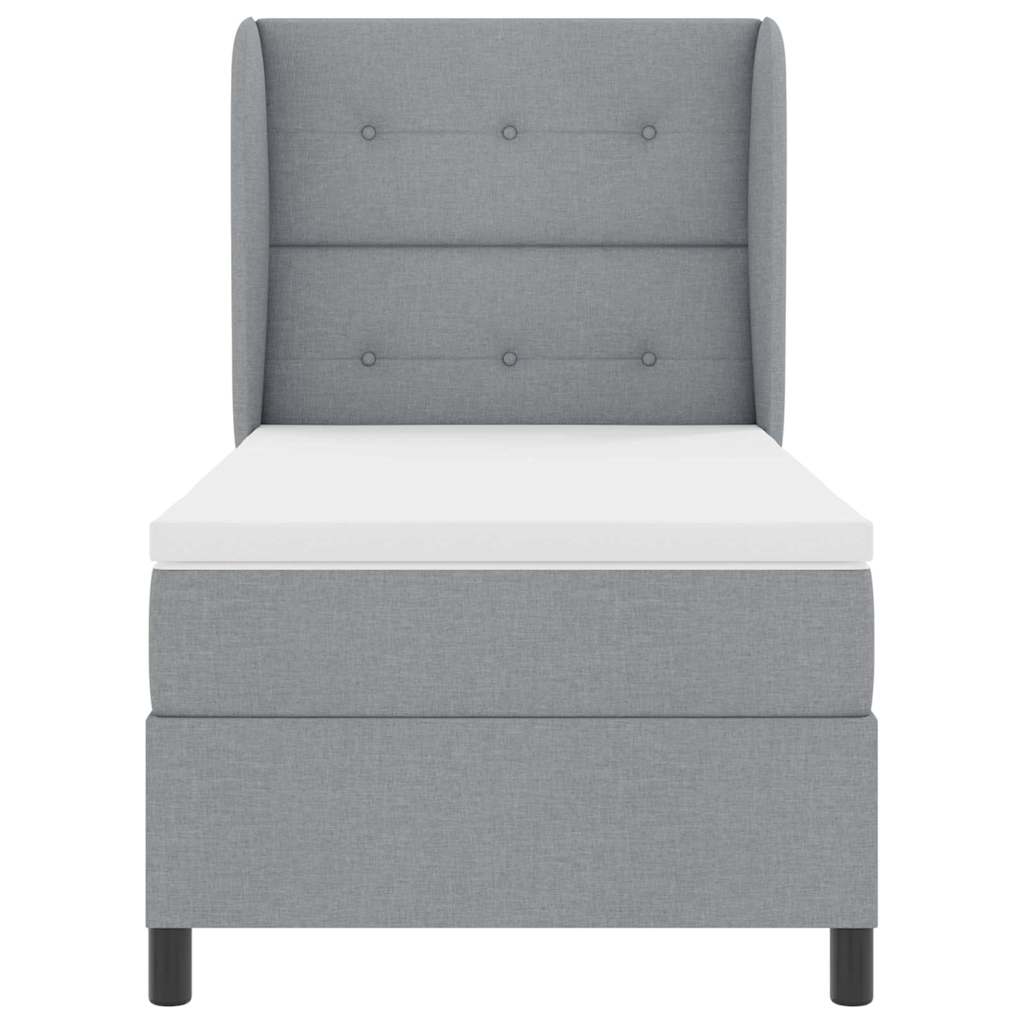 Letto a molle con testiera Grigio chiaro 80 x 200 cm Tessuto | homemem39