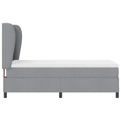 Letto a molle con testiera Grigio chiaro 80 x 200 cm Tessuto | homemem39