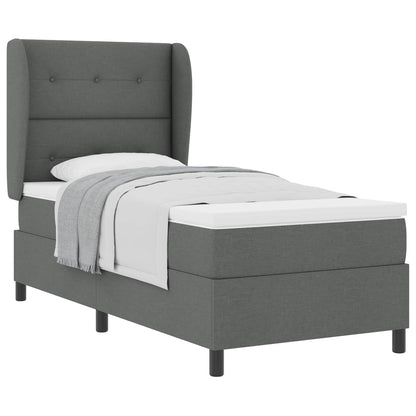 Letto a molle con testiera Grigio scuro 80 x 200 cm Tessuto | homemem39