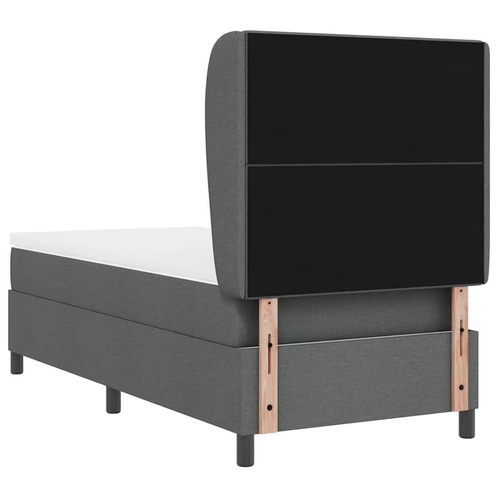 Letto a molle con testiera Grigio scuro 80 x 200 cm Tessuto | homemem39