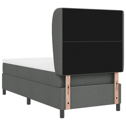 Letto a molle con testiera Grigio scuro 80 x 200 cm Tessuto | homemem39