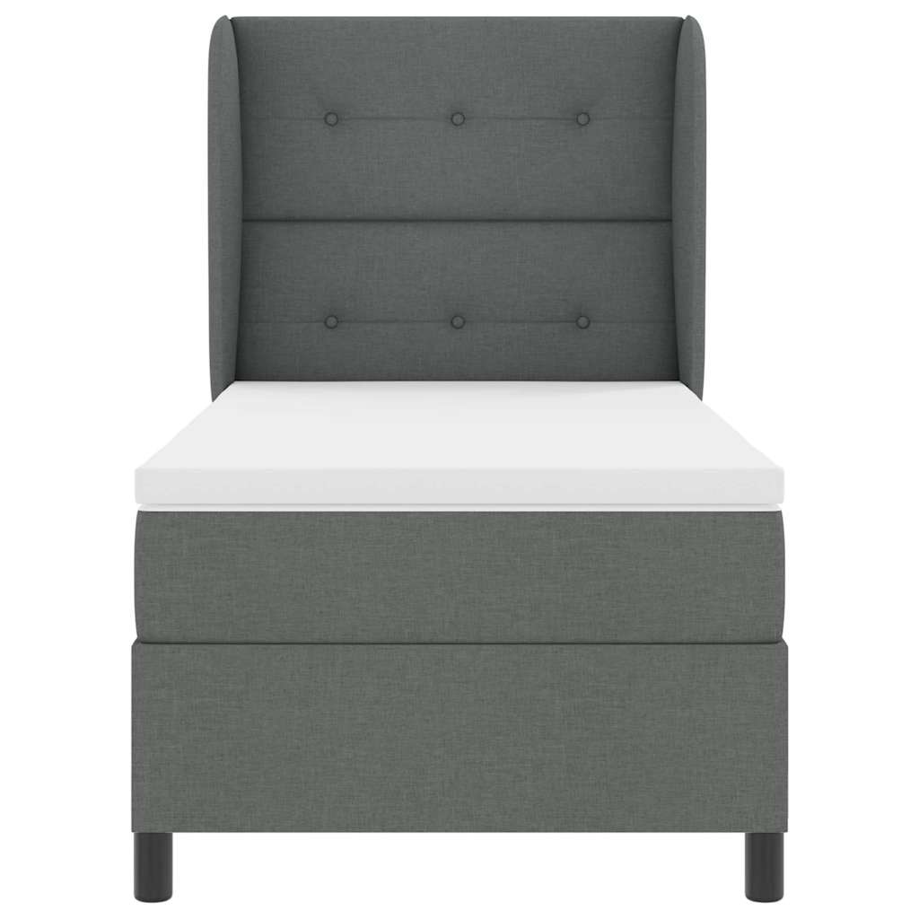 Letto a molle con testiera Grigio scuro 80 x 200 cm Tessuto | homemem39