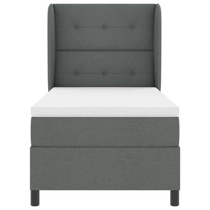 Letto a molle con testiera Grigio scuro 80 x 200 cm Tessuto | homemem39