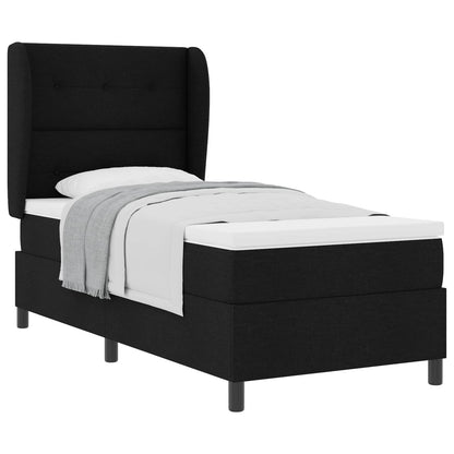 Letto a molle con testiera Nero 80 x 200 cm Tessuto | homemem39