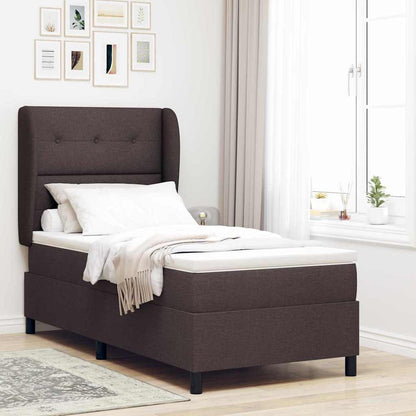 Letto a molle con testiera Marrone scuro 80 x 200 cm Tessuto | homemem39