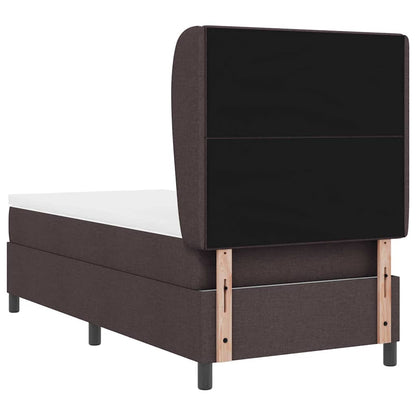 Letto a molle con testiera Marrone scuro 80 x 200 cm Tessuto