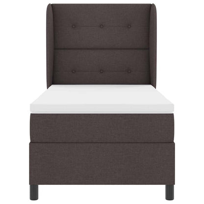 Letto a molle con testiera Marrone scuro 80 x 200 cm Tessuto | homemem39