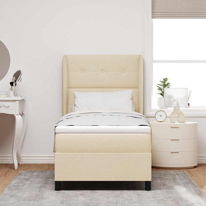Letto a molle con testiera Crema 80 x 200 cm Tessuto | homemem39