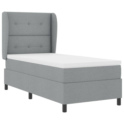 Letto a molle con testiera Grigio chiaro 90 x 190 cm Tessuto | homemem39