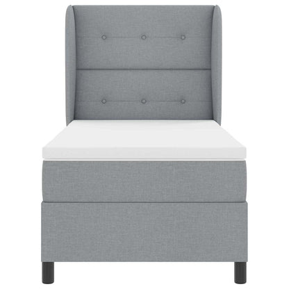 Letto a molle con testiera Grigio chiaro 90 x 190 cm Tessuto | homemem39