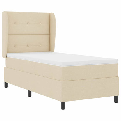 Letto a molle con testiera Crema 90 x 190 cm Tessuto | homemem39