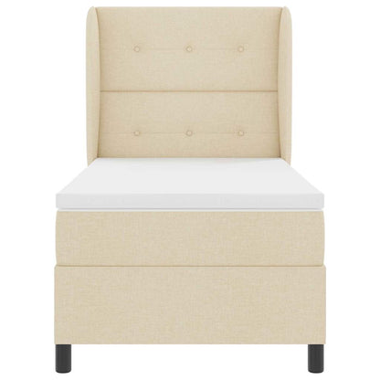 Letto a molle con testiera Crema 90 x 190 cm Tessuto | homemem39