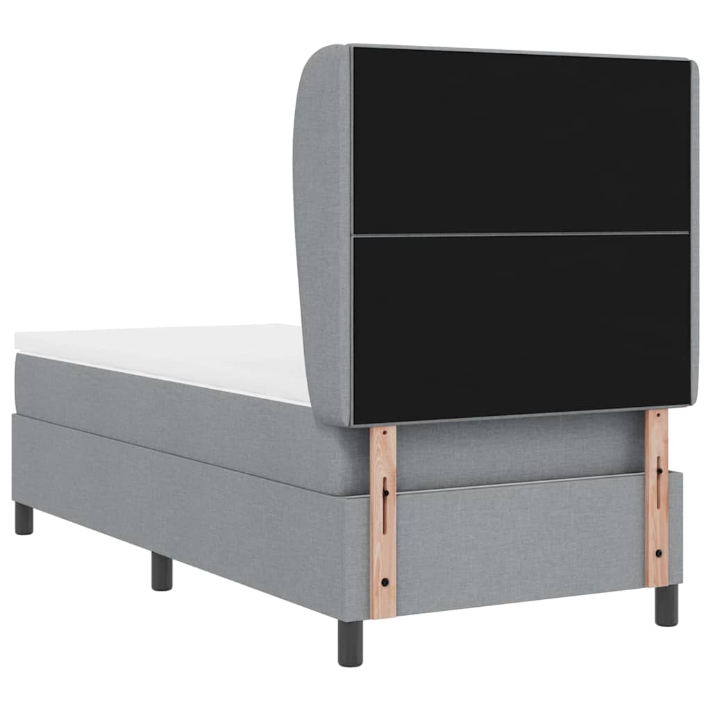 Letto a molle con testiera Grigio chiaro 90 x 200 cm Tessuto | homemem39