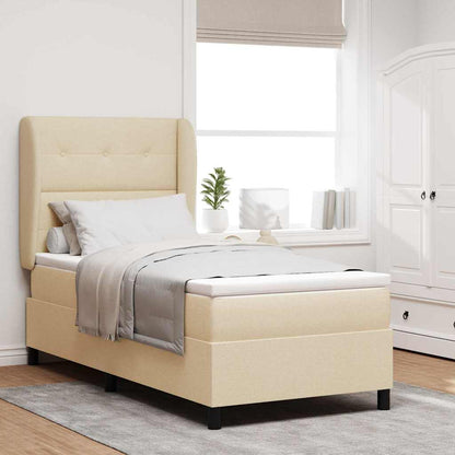 Letto a molle con testiera Crema 90 x 200 cm Tessuto | homemem39