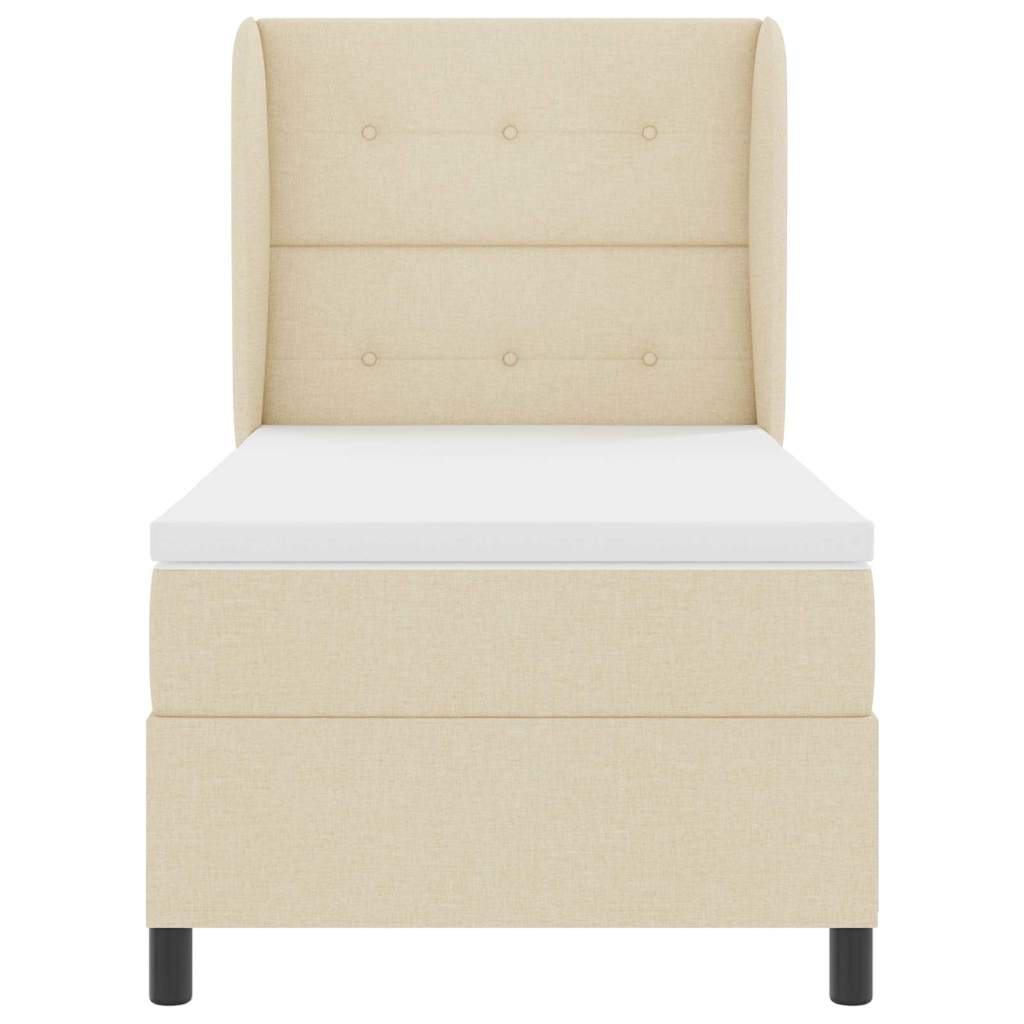 Letto a molle con testiera Crema 90 x 200 cm Tessuto | homemem39