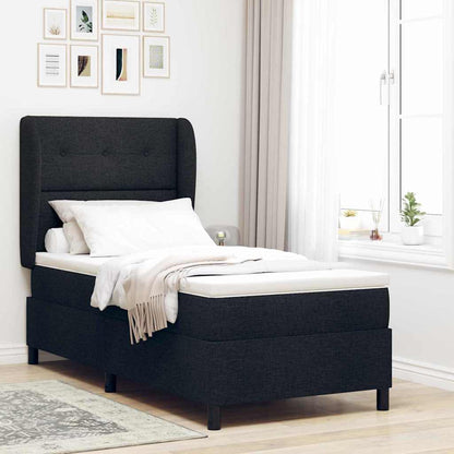 Letto a molle con testiera Nero 100 x 200 cm Tessuto | homemem39